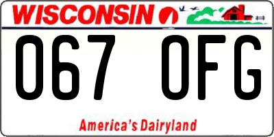 WI license plate 067OFG