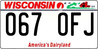 WI license plate 067OFJ