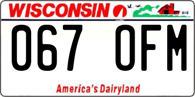 WI license plate 067OFM