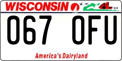 WI license plate 067OFU