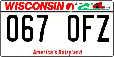 WI license plate 067OFZ