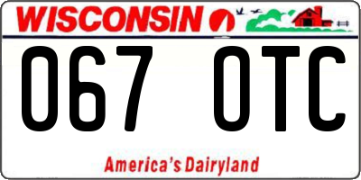 WI license plate 067OTC