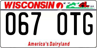 WI license plate 067OTG