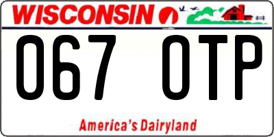 WI license plate 067OTP