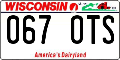 WI license plate 067OTS