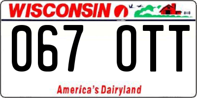 WI license plate 067OTT
