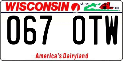 WI license plate 067OTW