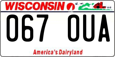 WI license plate 067OUA