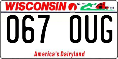WI license plate 067OUG