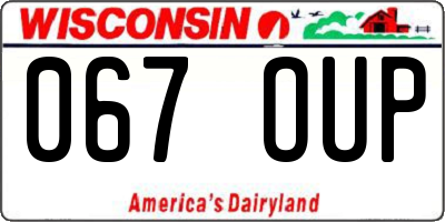 WI license plate 067OUP