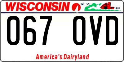 WI license plate 067OVD