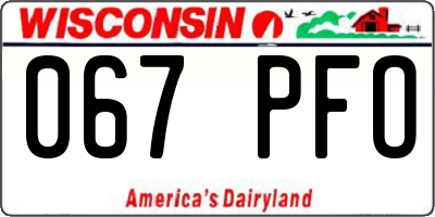 WI license plate 067PFO