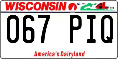 WI license plate 067PIQ