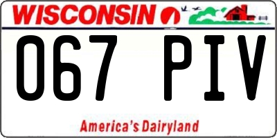 WI license plate 067PIV