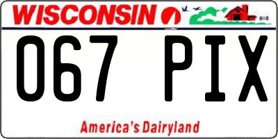 WI license plate 067PIX