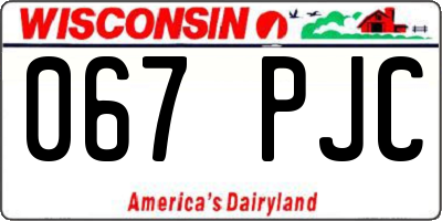 WI license plate 067PJC