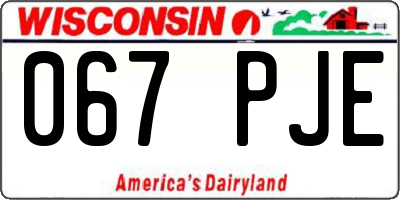 WI license plate 067PJE