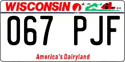 WI license plate 067PJF