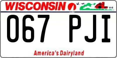 WI license plate 067PJI