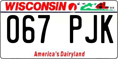 WI license plate 067PJK