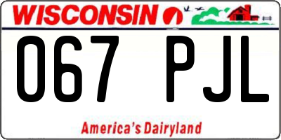 WI license plate 067PJL