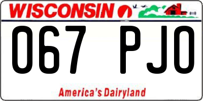 WI license plate 067PJO