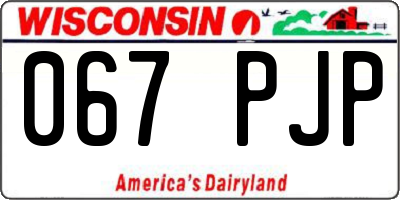 WI license plate 067PJP
