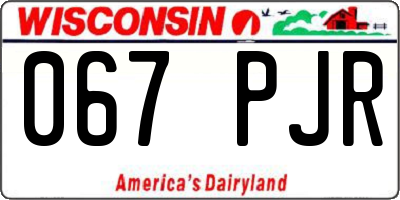 WI license plate 067PJR