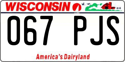 WI license plate 067PJS