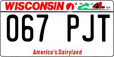 WI license plate 067PJT