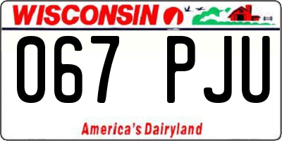 WI license plate 067PJU