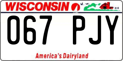 WI license plate 067PJY