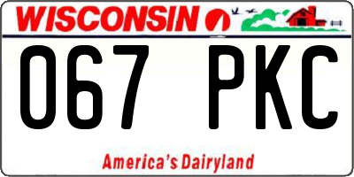 WI license plate 067PKC