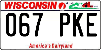 WI license plate 067PKE