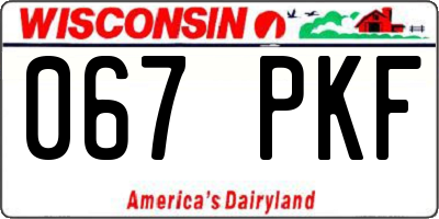 WI license plate 067PKF