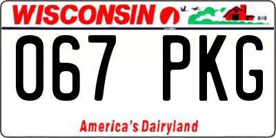 WI license plate 067PKG