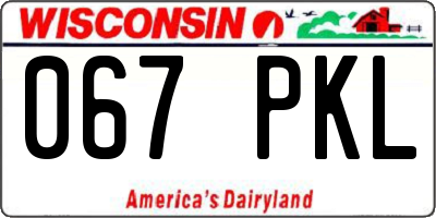 WI license plate 067PKL