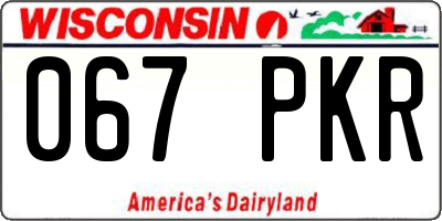 WI license plate 067PKR