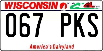 WI license plate 067PKS