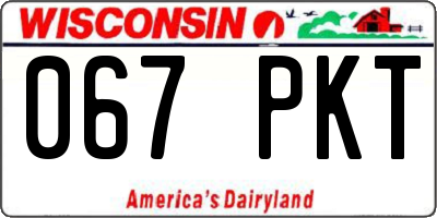 WI license plate 067PKT