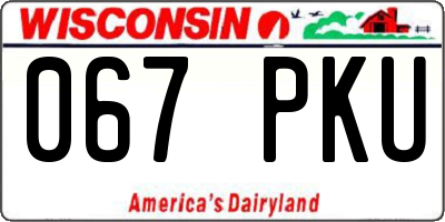 WI license plate 067PKU
