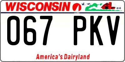 WI license plate 067PKV