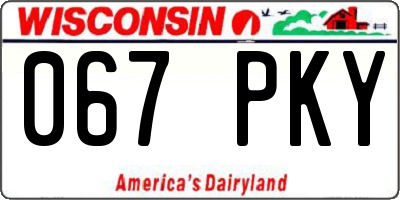 WI license plate 067PKY