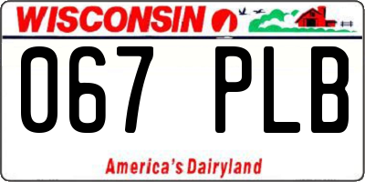 WI license plate 067PLB