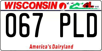 WI license plate 067PLD
