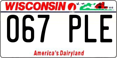 WI license plate 067PLE