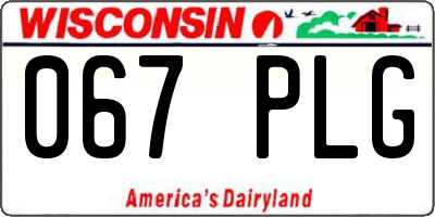 WI license plate 067PLG