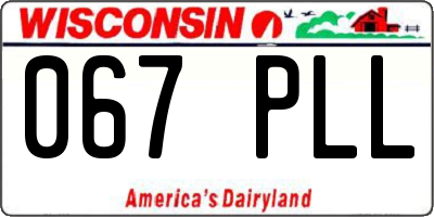 WI license plate 067PLL