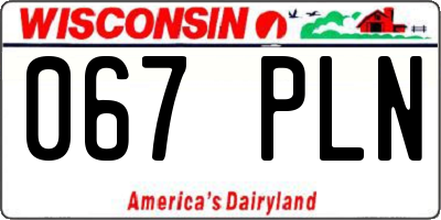 WI license plate 067PLN