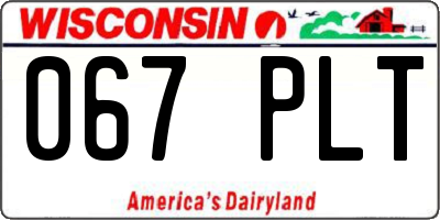 WI license plate 067PLT